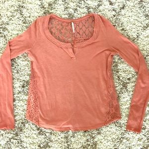 Free People XS Crochet Long Sleeve